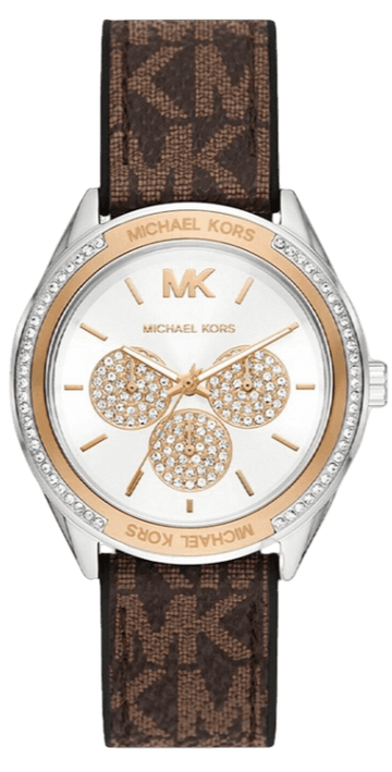  Shop Authentic Michael Kors Jessa Multifunction Silver Dial Brown Leather Strap Watch For Women - MK7205 - Luxxuri