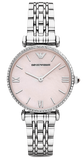  Shop Authentic Emporio Armani Gianni T Bar Pink Mother of Pearl Dial Silver Steel Strap Watch For Women - AR1779 - Luxxuri