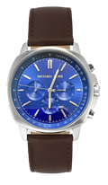 Michael Kors Sullivan Quartz Blue Dial Brown Leather Strap Watch For Men - MK8996