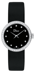  Shop Authentic Dior La D De Dior Diamonds Black and Blue Dial Black Leather Strap Watch for Women - CD047111A004 0000 - Luxxuri