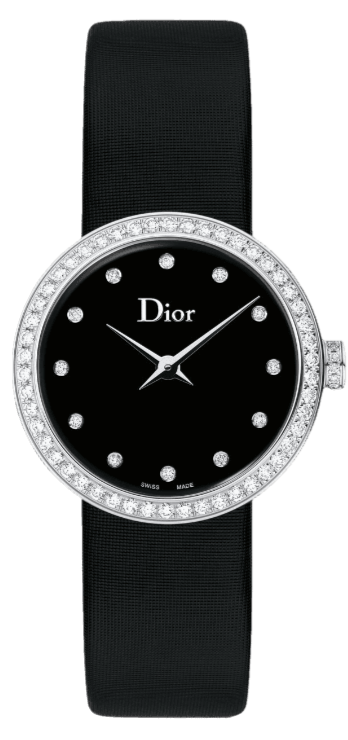  Shop Authentic Dior La D De Dior Diamonds Black and Blue Dial Black Leather Strap Watch for Women - CD047111A004 0000 - Luxxuri