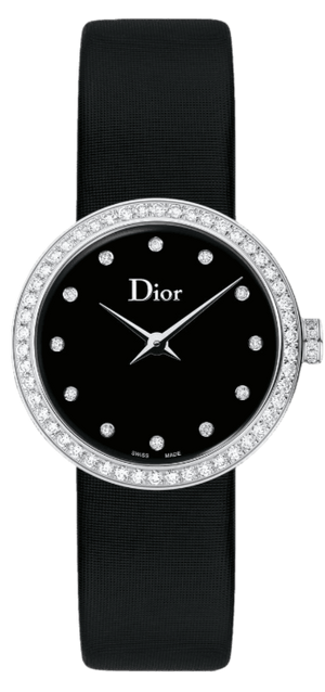  Shop Authentic Dior La D De Dior Diamonds Black and Blue Dial Black Leather Strap Watch for Women - CD047111A004 0000 - Luxxuri