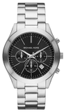  Shop Authentic Michael Kors Slim Runway Chronograph Black Dial Silver Steel Strap Watch For Men - MK1056 - Luxxuri