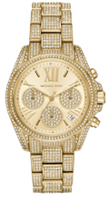  Shop Authentic Michael Kors Mini Bradshaw Crystals Gold Dial Gold Steel Strap Watch For Women - MK6494 - Luxxuri