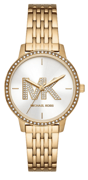  Shop Authentic Michael Kors Three Hand Silver Dial Gold Steel Strap Watch for Women - MK1051 - Luxxuri