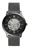  Shop Authentic Fossil Neutra Automatic Skeleton Black Dial Grey Mesh Strap Watch for Men - ME3185 - Luxxuri