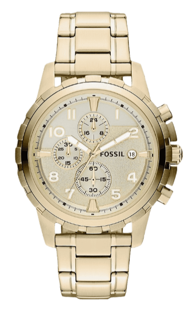  Shop Authentic Fossil Dean Chronograph Champagne Dial Gold Steel Strap Watch for Men - FS4867 - Luxxuri