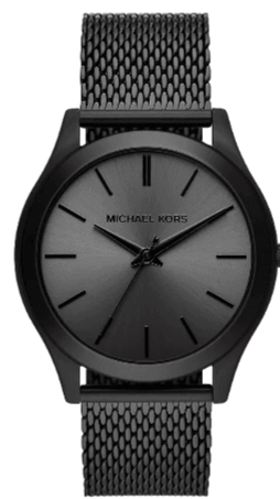  Shop Authentic Michael Kors Runway Three-Hand Black Dial Black Mesh Strap Watch for Men - MK1085 - Luxxuri