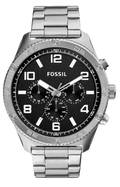 Fossil Brox Multifunction Black Dial Silver Steel Strap Watch for Women - BQ2797