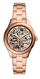  Shop Authentic Fossil Rye Automatic Skeleton Rose Gold Dial Rose Gold Steel Strap Watch for Women - BQ3754 - Luxxuri
