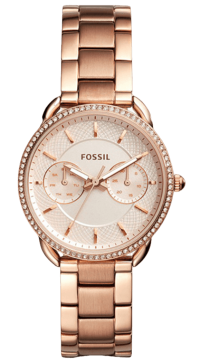  Shop Authentic Fossil Tailor Rose Gold Dial Rose Gold Steel Strap Watch for Women - ES4264 - Luxxuri