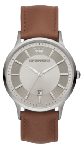  Shop Authentic Emporio Armani Renato Quartz Silver Dial Brown Leather Strap Watch For Men - AR11185 - Luxxuri