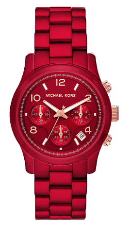  Shop Authentic Michael Kors Runway Analog Chronograph Red Dial Red Steel Strap Watch for Women - MK7436 - Luxxuri
