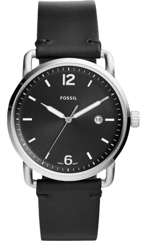  Shop Authentic Fossil The Commuter Black Dial Black Leather Strap Watch for Men - FS5406 - Luxxuri