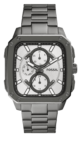  Shop Authentic Fossil Inscription Multifunction Silver Dial Grey Steel Strap Watch for Men - BQ2657 - Luxxuri