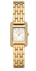 Michael Kors Monroe Pave Crystals White Dial Gold Steel Strap Watch for Women - MKO1034