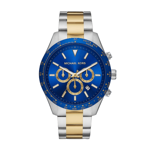  Shop Authentic Michael Kors Layton Chronograph Blue Dial Two Tone Steel Strap Watch For Men - MK8825 - Luxxuri