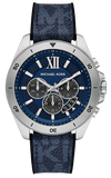  Shop Authentic Michael Kors Brecken Chronograph Blue Dial Blue Rubber Strap Watch For Men - MK8923 - Luxxuri