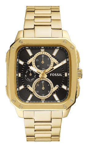  Shop Authentic Fossil Inscription Multifunction Black Dial Gold Steel Strap Watch for Men - BQ2656 - Luxxuri