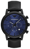  Shop Authentic Emporio Armani Luigi Analog Blue Dial Black Leather Strap Watch For Men - AR11351 - Luxxuri