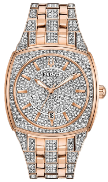 Bulova Phantom Crystal Silver Dial Two Tone Steel Strap Watch for Men - 98B324