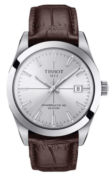  Shop Authentic Tissot Gentleman Powermatic 80 Silicium Silver Dial Brown Leather Strap Watch For Men - T127.407.16.031.01 - Luxxuri