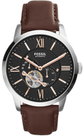  Shop Authentic Fossil Townsman Automatic Black Dial Brown Leather Strap Watch for Men - ME3061 - Luxxuri