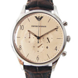  Shop Authentic Emporio Armani Classic Chronograph Cream Dial Brown Leather Strap Watch For Men - AR1878 - Luxxuri