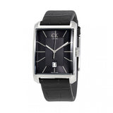  Shop Authentic Calvin Klein Window Black Dial Black Leather Strap Watch for Men - K2M21107 - Luxxuri