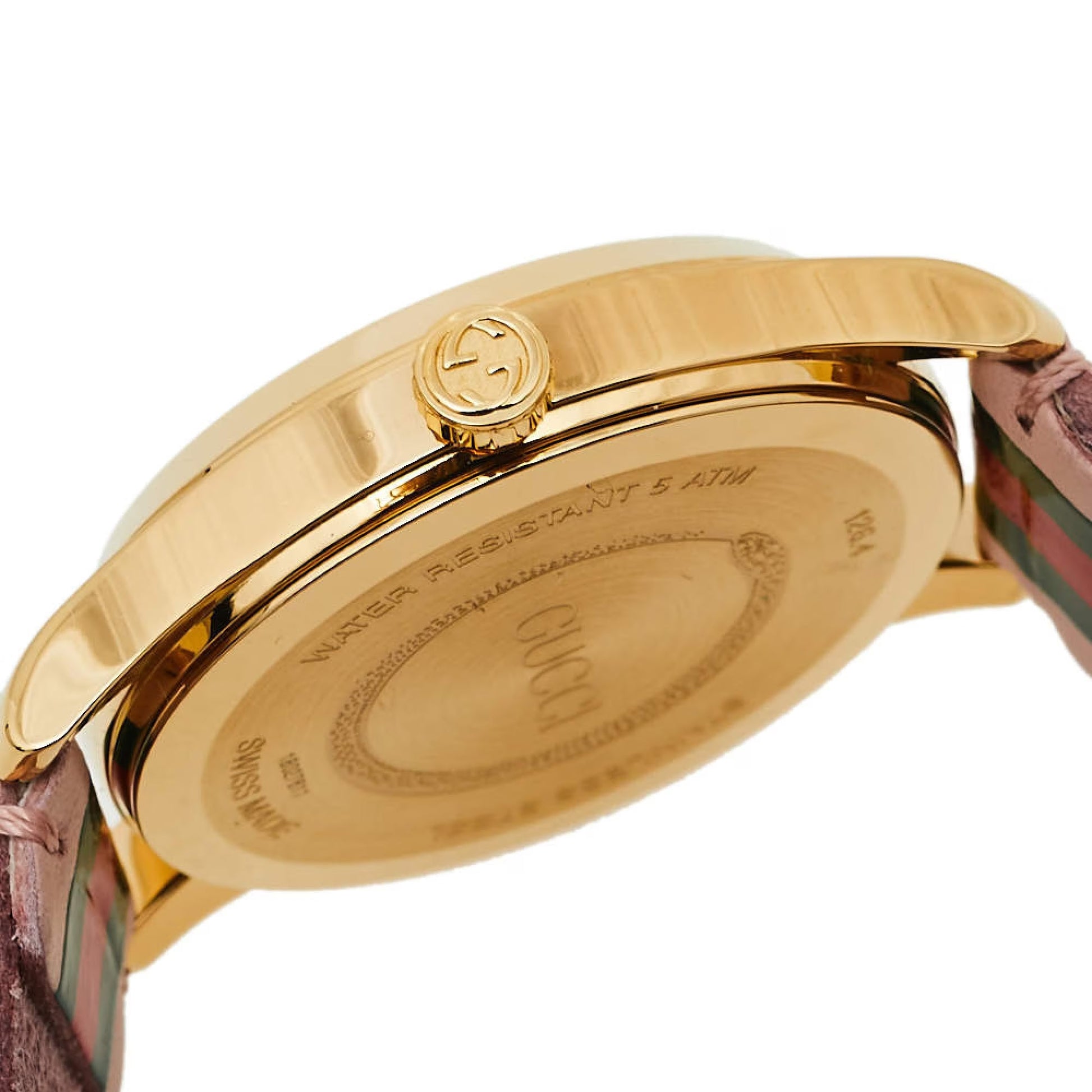  Shop Authentic Gucci G Timeless Quartz Pink Dial Three Tone Leather Strap Watch For Women - YA1264118 - Luxxuri