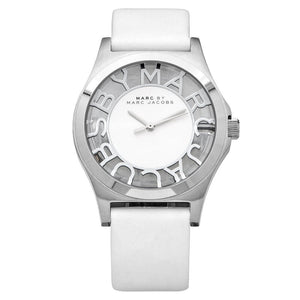  Shop Authentic Marc Jacobs Henry Skeleton White Dial White Leather Strap Watch for Women - MBM1241 - Luxxuri