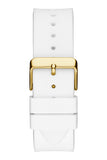  Shop Authentic Guess Baguette Crystals Gold Dial White Silicone Strap Watch For Men - GW0208G3 - Luxxuri