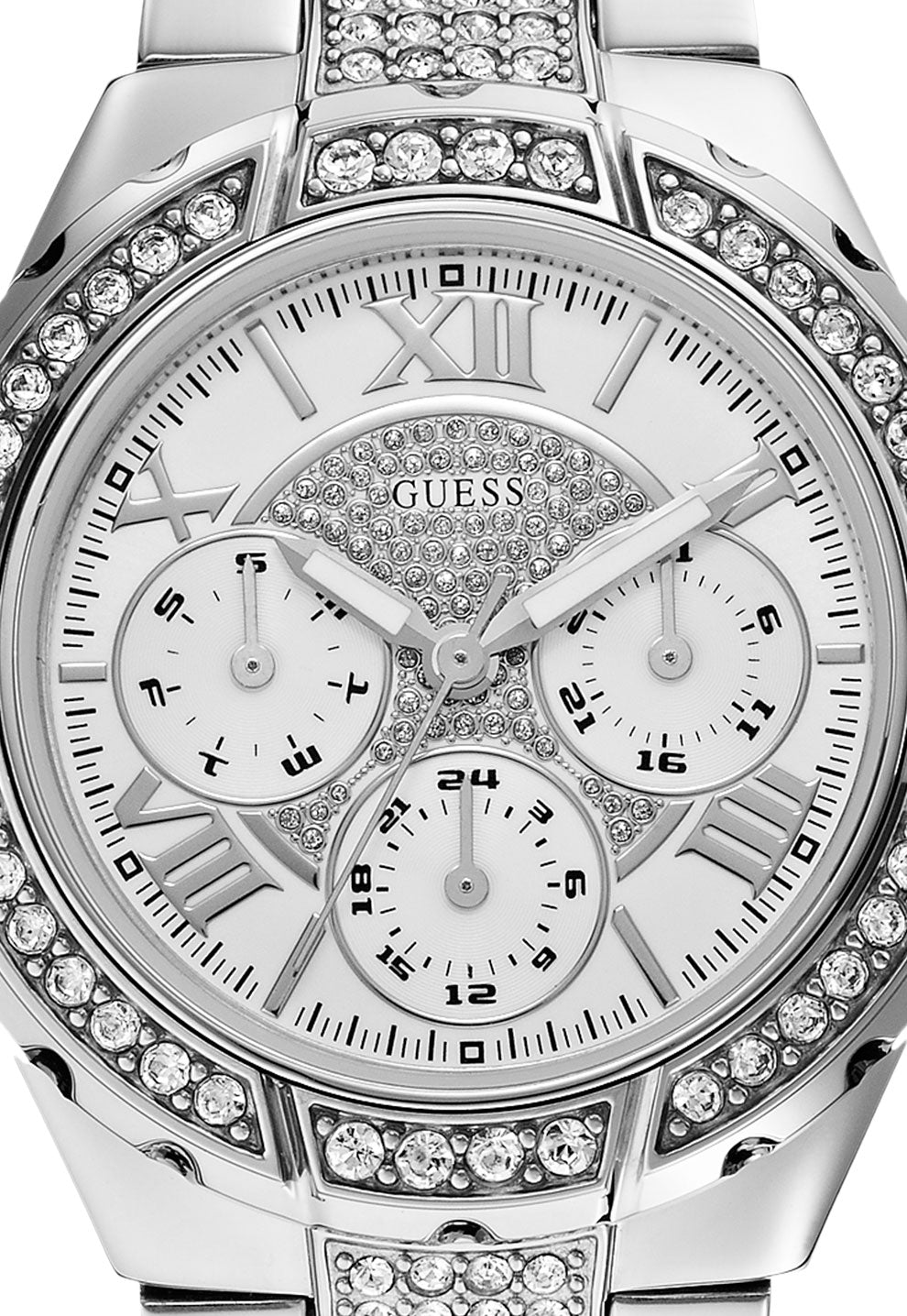  Shop Authentic Guess Viva Quartz Silver Dial Silver Steel Strap Watch For Women - W0111l1 - Luxxuri