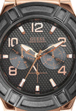  Shop Authentic Guess Rigor Analog Black Dial Black Leather Strap Watch For Men - W0040G5 - Luxxuri