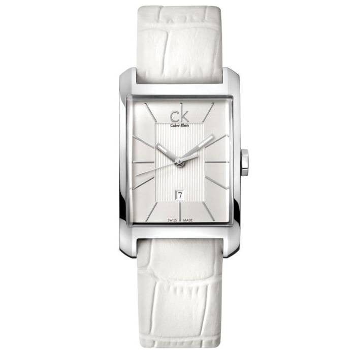  Shop Authentic Calvin Klein Window White Dial White Leather Strap Watch for Women - K2M23120 - Luxxuri