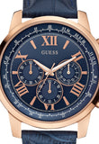  Shop Authentic Guess Horizon Chronograph Blue Dial Blue Leather Strap Watch For Men - W0380G5 - Luxxuri