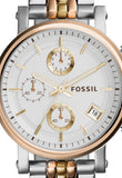  Shop Authentic Fossil Boyfriend Chronograph White Dial Two Tone Steel Strap Watch for Women - ES3840 - Luxxuri