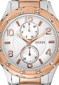 Guess Siren White Dial Two Tone Steel Strap Watch for Women - W0442L4