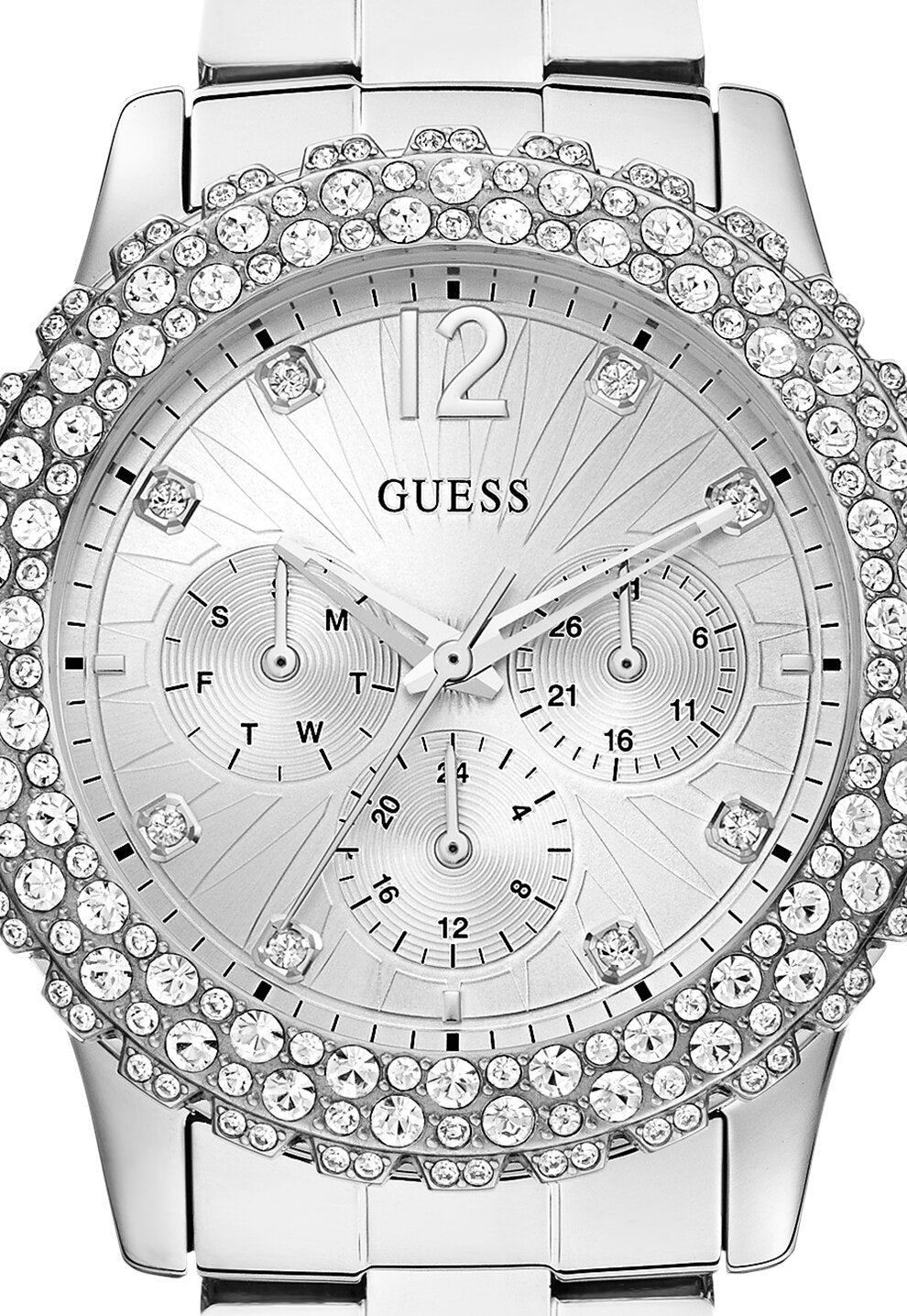  Shop Authentic Guess Dazzler Diamonds Silver Dial Silver Steel Strap Watch for Women - W0335L1 - Luxxuri