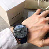  Shop Authentic Emporio Armani Aviator Quartz Grey Dial Blue Fabric Strap Watch For Men - AR11144 - Luxxuri