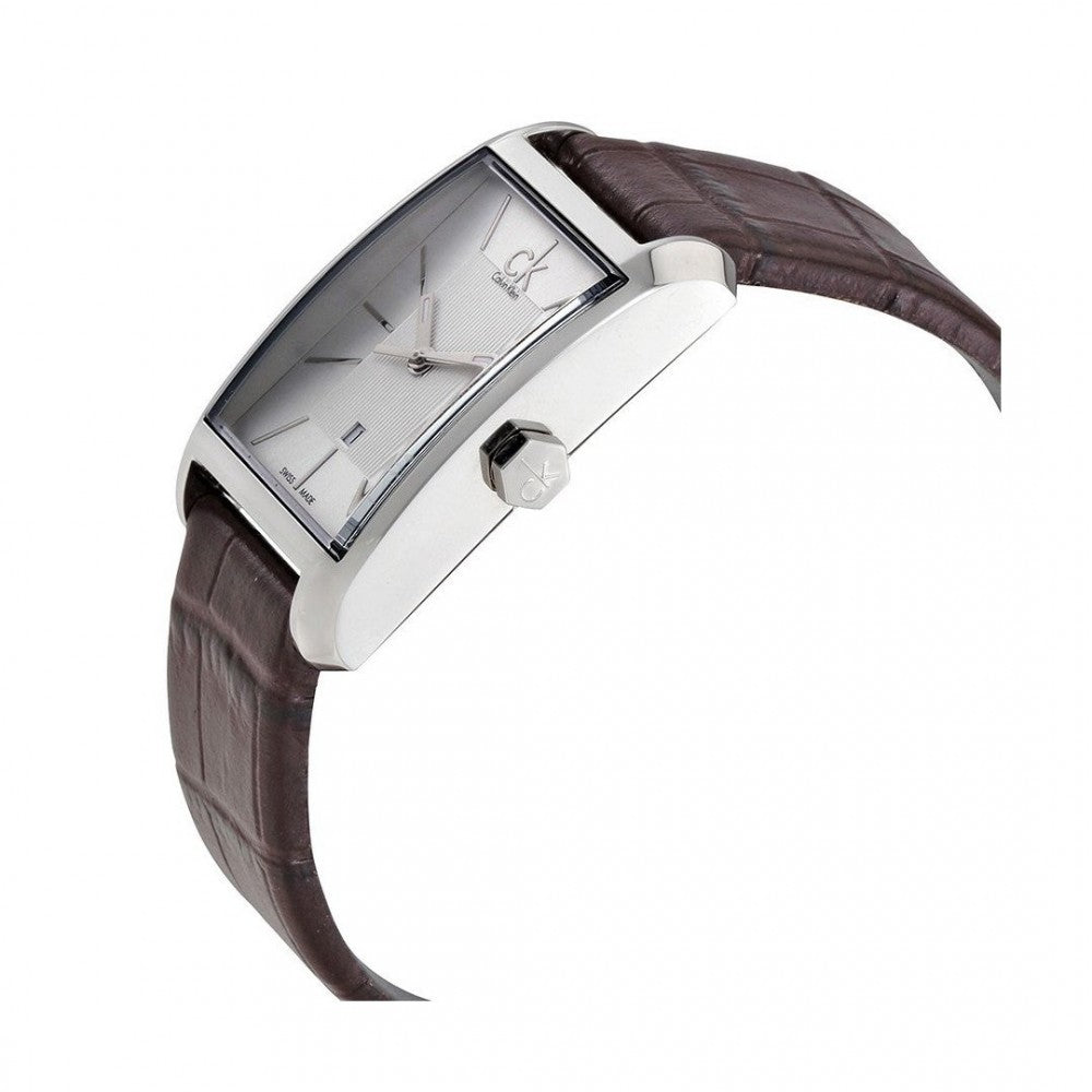  Shop Authentic Calvin Klein Window Silver Dial Brown Leather Strap Watch for Women - K2M23126 - Luxxuri