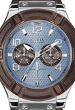  Shop Authentic Guess Rigor Analogue Quartz Blue Dial Brown Leather Strap Watch For Men - W0040G10 - Luxxuri