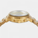  Shop Authentic Michael Kors Runway Chronograph Analog Gold Dial Gold Steel Strap Watch for Women - MK7452 - Luxxuri