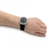  Shop Authentic Emporio Armani Renato Chronograph Automatic Black Dial Black Leather Strap Watch For Men - AR60051 - Luxxuri