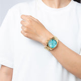 Shop Authentic Michael Kors Lexington Chronograph Blue Dial Gold Steel Strap Watch For Women - MK7216 - Luxxuri
