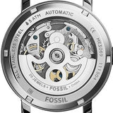  Shop Authentic Fossil Boyfriend Automatic Skeleton Silver Dial White Leather Strap Watch for Women - ME3069 - Luxxuri