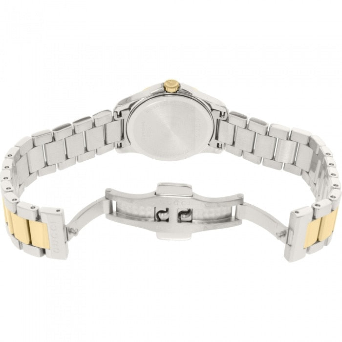  Shop Authentic Gucci G Timeless Quartz Silver Dial Two Tone Steel Strap Watch For Women - YA126531 - Luxxuri