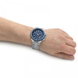  Shop Authentic Michael Kors Lennox Chronograph Blue Dial Silver Steel Strap Watch For Men - MK8938 - Luxxuri