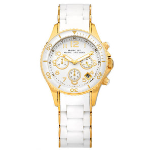  Shop Authentic Marc Jacobs Rock Chronograph White Dial White Silicone Strap Watch for Women - MBM2546 - Luxxuri