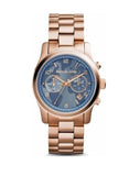  Shop Authentic Michael Kors Runway Stop Hunger Quartz Blue Dial Rose Gold Steel Strap Watch For Men - MK8358 - Luxxuri